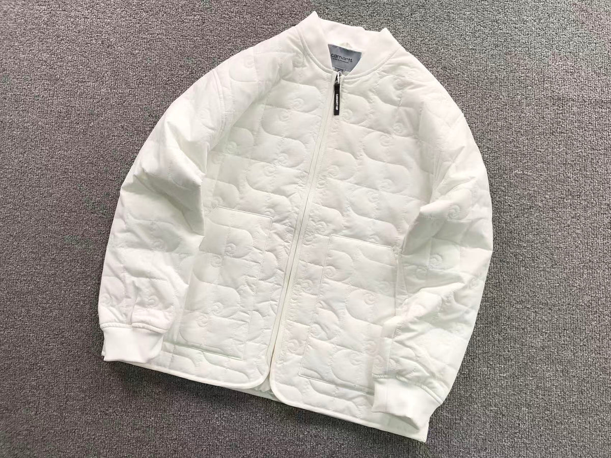 White quilted liner jacket, front