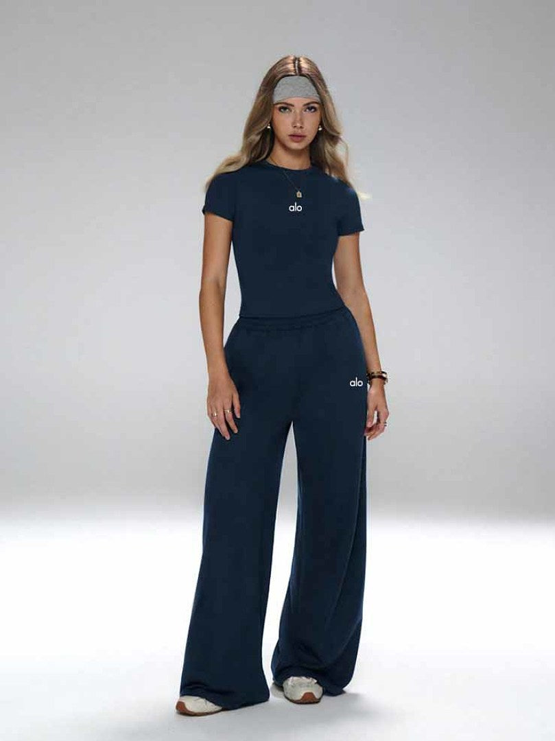 Yoga Crop Top and Sweatpants Set