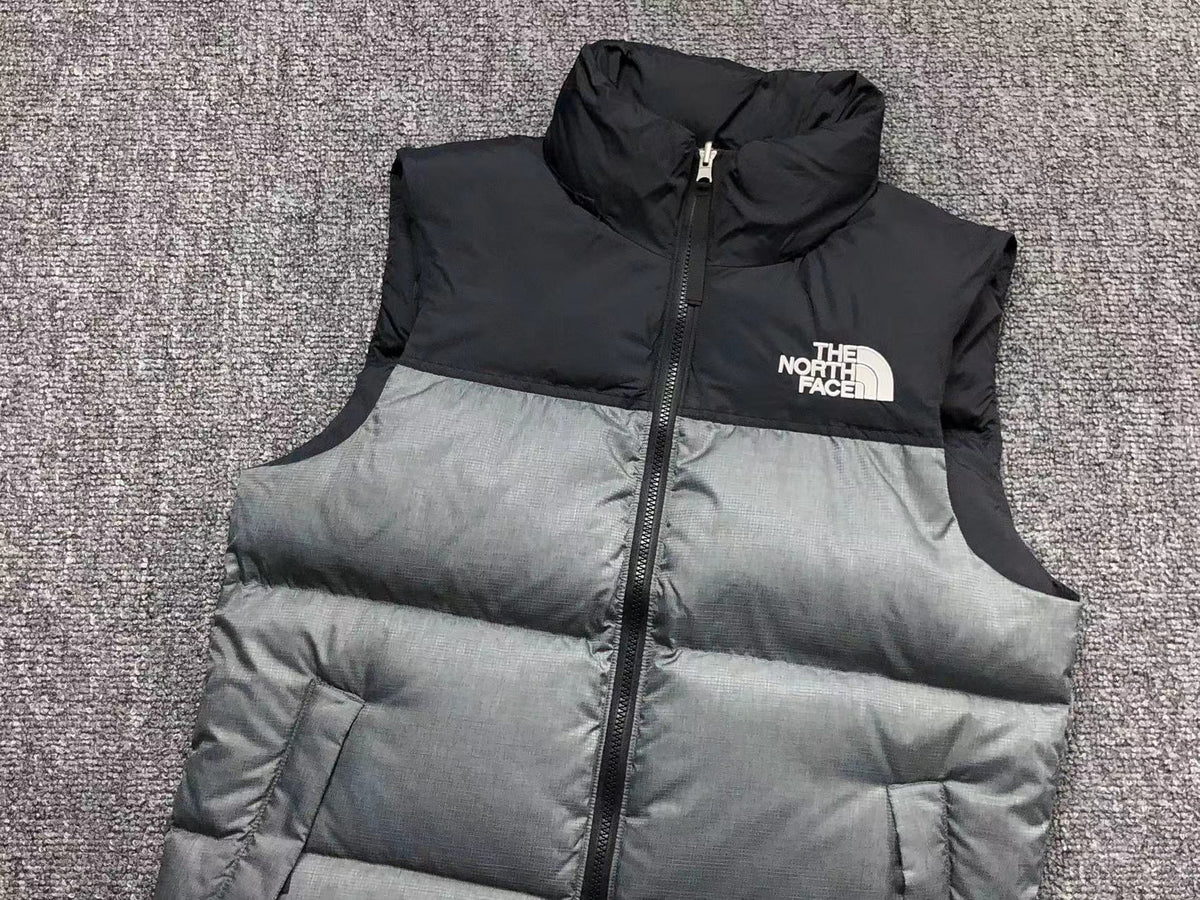 Grey puffer gilet, product view
