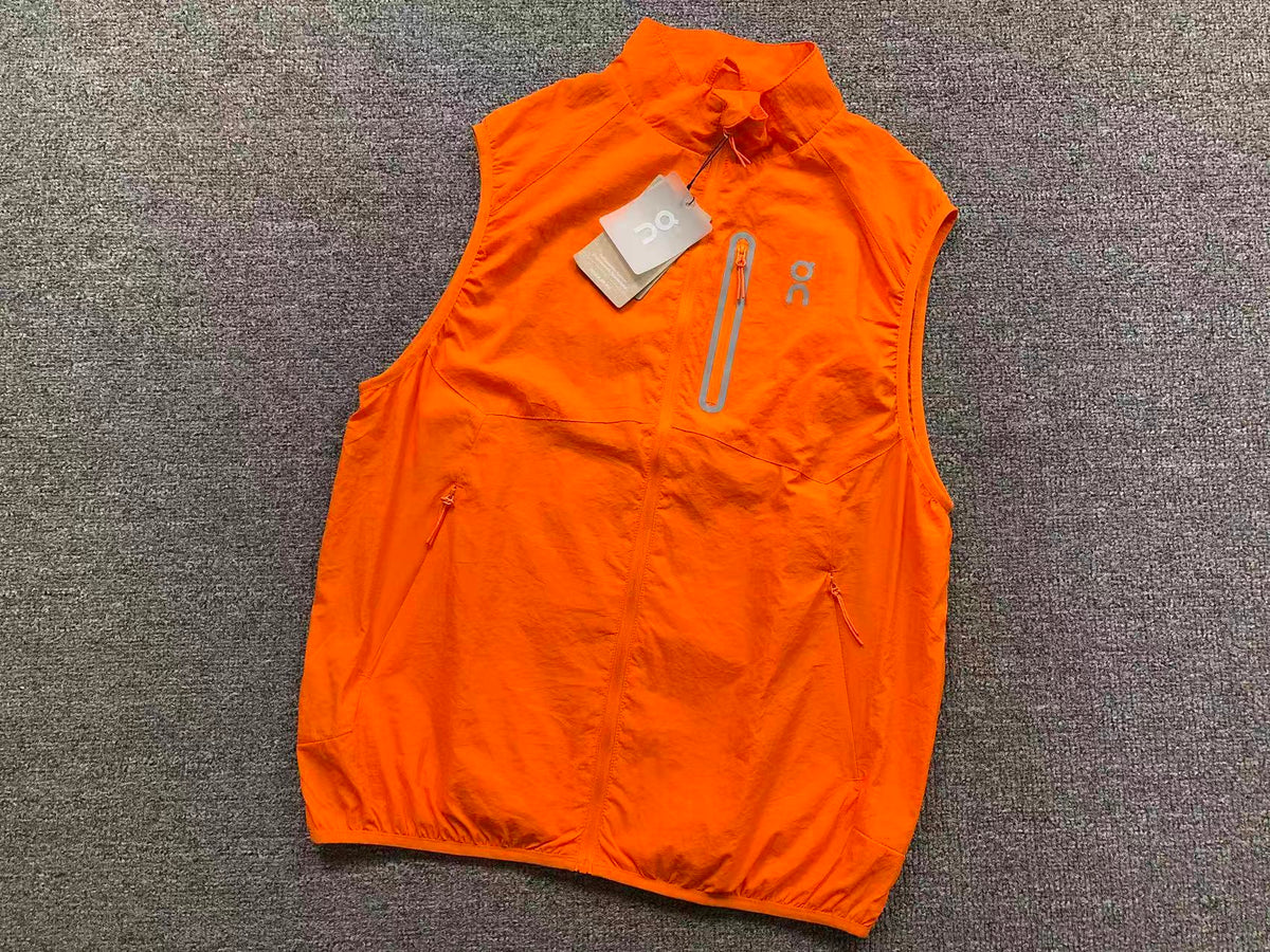 Orange lightweight running gilet