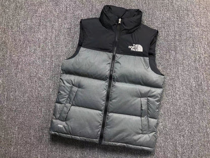 Grey puffer gilet, product view