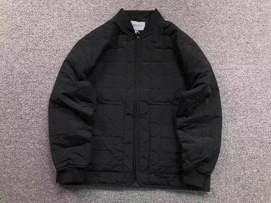 Black quilted liner jacket, front