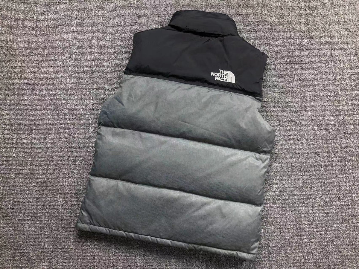 Grey puffer gilet, product view