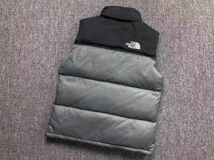 Grey puffer gilet, product view
