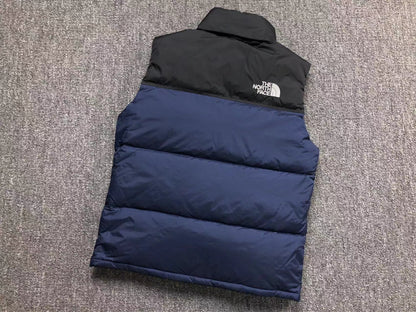 Navy puffer gilet, product view