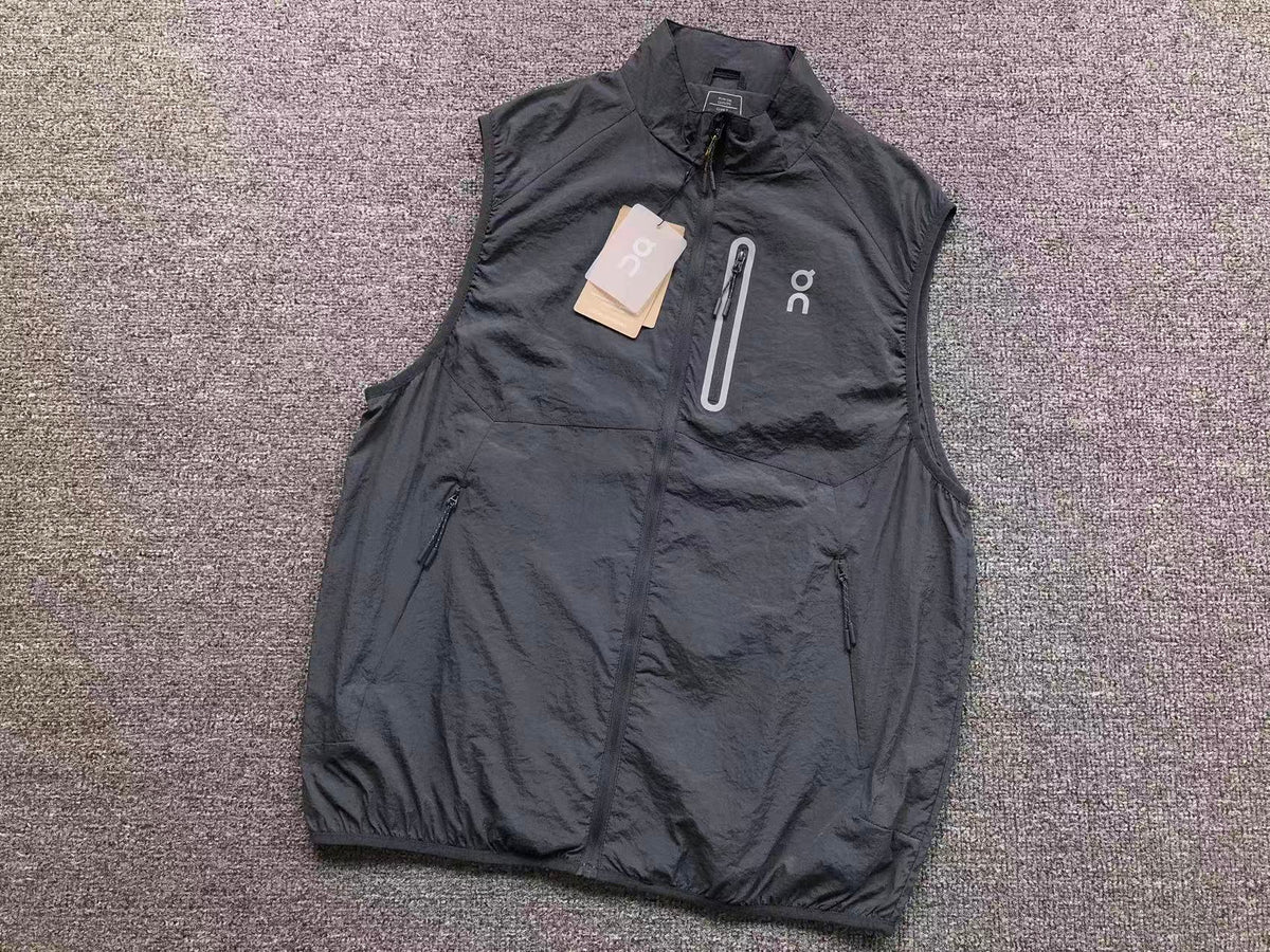 Charcoal lightweight running gilet