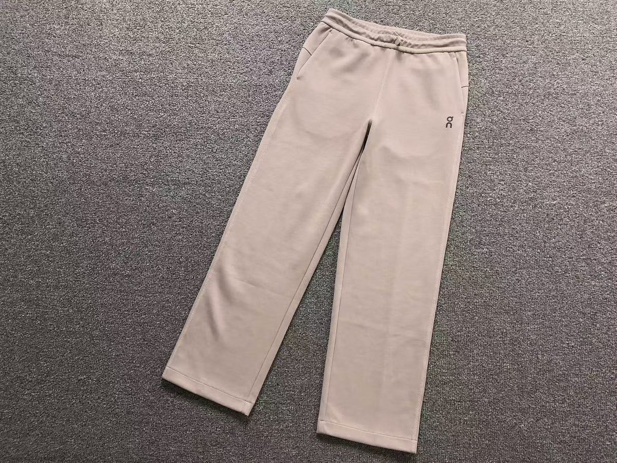 Women's straight leg pants in sand, flat lay
